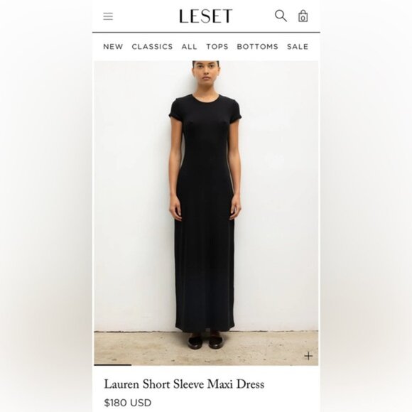 Leset brand cotton Black Maxi Dress size L (C102) - Picture 10 of 10